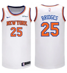 Men New York Knicks #25 MIKAL BRIDGES White Home Stitched NBA Jersey Icon Edition