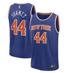 Men New York Knicks Landry Shamet #44 Blue Away Stitched NBA Jersey Men New York Knicks Landry Shamet #44 Blue Away Stitched NBA Jersey