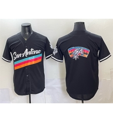 Men-s-San-Antonio-Spurs-Team-Big-Logo-Black-Stitched-Baseball-Jersey-773-78912