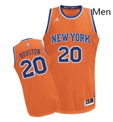 Mens Adidas New York Knicks 20 Allan Houston Swingman Orange Alternate NBA Jersey