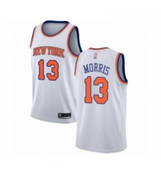 Mens New York Knicks 13 Marcus Morris Authentic White Basketball Jersey Association Edition 