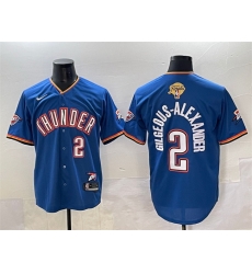 Men Oklahoma City Thunder 2 Shai Gilgeous Alexander Blue 2025 Finals Vapor Stitched Baseball Jersey