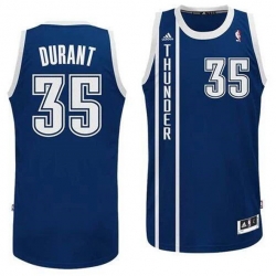 Men Oklahoma City Thunder 35 Kevin Durant Navy Swingman Stitched Basketball Jersey