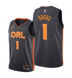 Men Orlando Magic 1 Jalen Suggs Black Men 2019 20 Black City Edition NBA Jersey