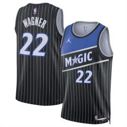 Men Orlando Magic 22 Franz Wagner Black 2025 Statement Edition Stitched Basketball Jersey