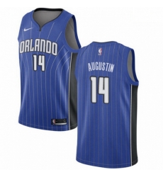 Mens Nike Orlando Magic 14 DJ Augustin Swingman Royal Blue Road NBA Jersey Icon Edition