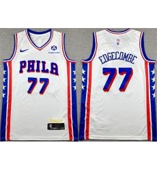 Men Philadelphia 76ers 77 V  J  Edgecombe White Association Edition Stitched Stitched Jersey