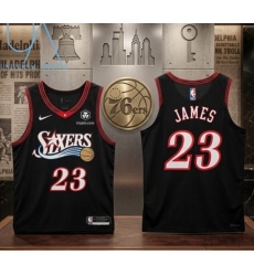 Men Philadelphia 76ers  LeBron James Black 2026 Stitched Jersey