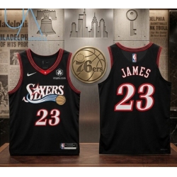 Men Philadelphia 76ers  LeBron James Black 2026 Stitched Jersey