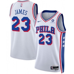 Men Philadelphia 76ers  LeBron James White 2026 Association Edition With Patch Stitched Jersey