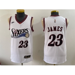 Men Philadelphia 76ers  LeBron James White 2026 Classic Edition Stitched Jersey
