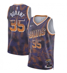 Men Phoenix Suns 35 Kevin Durant Purple 2025 Select Series Swingman Stitched Basketball Jersey