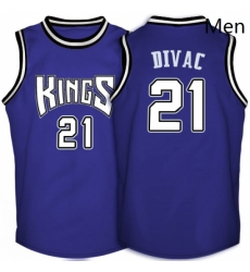 Mens Adidas Sacramento Kings 21 Vlade Divac Swingman Purple Throwback NBA Jersey