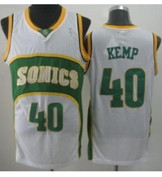 Seattle SuperSonics 40 Shawn Kemp White Throwback Revolution 30 NBA Basketball Jerseys