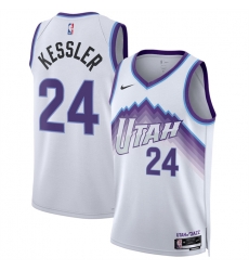 Men Utah Jazz 24 Walker Kessler White 2025 Association Edition Stitched Basketball Jersey