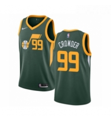 Mens Nike Utah Jazz 99 Jae Crowder Green Swingman Jersey Earned Edition 