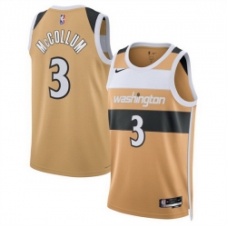 Men Washington Wizards 3 CJ McCollum Gold 2025 26 City Edition Stitched Basketball Jersey