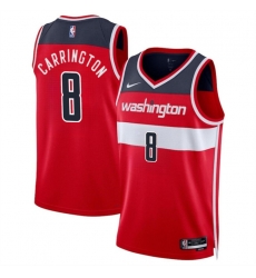 Men Washington Wizards 8 Carlton Carrington Red Icon Edition Stitched Basketball Jersey