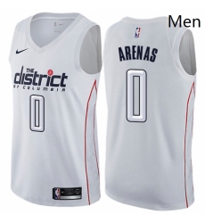 Mens Nike Washington Wizards 0 Gilbert Arenas Authentic White NBA Jersey City Edition