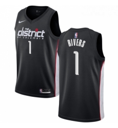 Mens Nike Washington Wizards 1 Austin Rivers Swingman Black NBA Jersey City Edition 