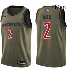 Mens Nike Washington Wizards 2 John Wall Swingman Green Salute to Service NBA Jersey