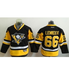 Penguins #66 Mario Lemieux Black Alternate Stitched Youth NHL Jersey