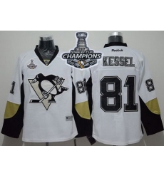 Penguins #81 Phil Kessel White Away 2017 Stanley Cup Finals Champions Stitched NHL Jersey