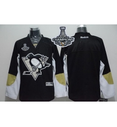 Penguins Blank Black 2017 Stanley Cup Finals Champions Stitched NHL Jersey