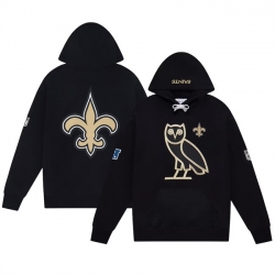 Men New Orleans Saints Black OVO Scarlet Icon Team Pullover Hoodie