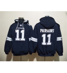 Men Dallas Cowboys 11 Micah Parsons Navy Ageless Must Have Lace Up Pullover Hoodie