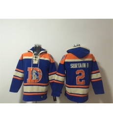 Men Denver Broncos  2 Pat Surtain II Orange Ageless Must Have Lace Up Pullover Hoodie