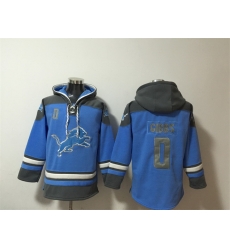 Men Detroit Lions 0 Jahmyr Gibbs Blue Ageless Must Have Lace Up Pullover Hoodie