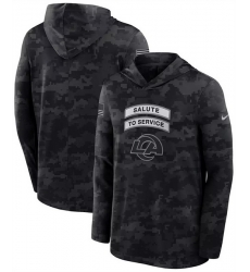 Men Los Angeles Rams Black 2026 Salute to Service Sideline Lightweight Hoodie Dri FIT Long Sleeve Top Men Los Angeles Rams Black 2026 Salute to Service Sideline Lightweight Hoodie Dri FIT Long Sleeve Top