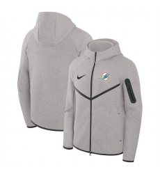 Men Miami Dolphins Gray Tech Fleece Full Zip Windrunner Hoodie Men Miami Dolphins Gray Tech Fleece Full Zip Windrunner Hoodie