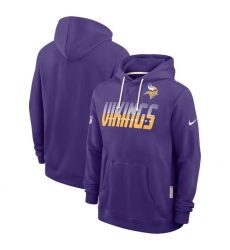 Men Minnesota Vikings Purple Sideline Standard Issue Top Prospect Dri FIT Hoodie