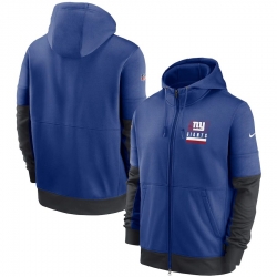 Men New York Giants Nike Sideline Impact Lockup Performance Full Zip Hoodie Royal