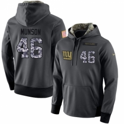 NFL Mens Nike New York Giants 46 Calvin Munson Stitched Black Anthracite Salute to Service Player Performance Hoodie