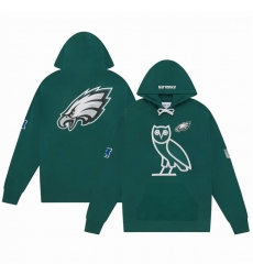 Men Philadelphia Eagles Green OVO Scarlet Icon Team Pullover Hoodie