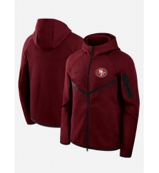 Men San Francisco 49ers Red Tech Fleece Full Zip Windrunner Hoodie