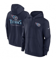 Men Tennessee Titans Navy Sideline Club Fleece Pullover Hoodie