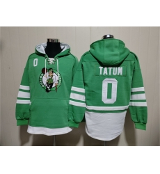 Men Boston Celtics 0 Jayson Tatum Green Lace Up Pullover Hoodie Men Boston Celtics 0 Jayson Tatum Green Lace Up Pullover Hoodie