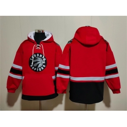 Men Toronto Raptors Blank Red Black Lace Up Pullover Hoodie