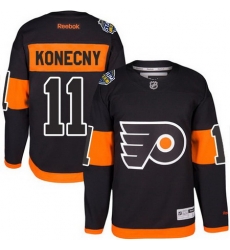 Flyers #11 Travis Konecny Black 2017 Stadium Series Stitched NHL Jersey