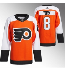 Men Philadelphia Flyers 8 Cam York 2023 24 Orange Stitched Jersey