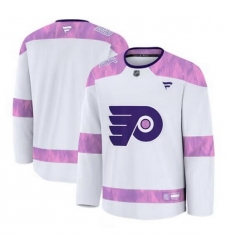 Men Philadelphia Flyers Blank White 2024 Fights Cancer stitched Hockey Jersey