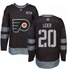 Mens Adidas Philadelphia Flyers 20 Taylor Leier Authentic Black 1917 2017 100th Anniversary NHL Jersey 