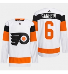 Men's Philadelphia Flyers #6 Travis Sanheim White 2024 Stadium Series Stitched Jersey