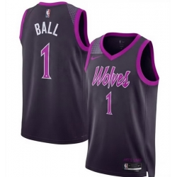 Men Minnesota Timberwolves  1 LaMelo Ball 2026 Purple City Edition Stitched Jersey