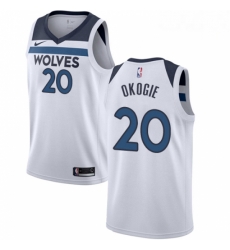 Mens Nike Minnesota Timberwolves 20 Josh Okogie Swingman White NBA Jersey Association Edition 