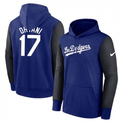 Los Angeles Dodgers 17 Shohei Ohtani Royal Black Name  26 Number Pullover Hoodie